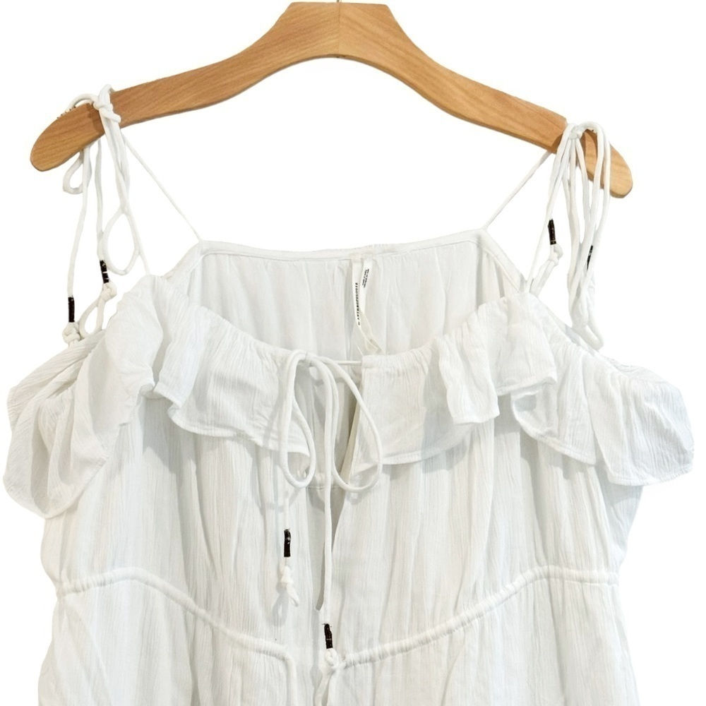 ANTHROPOLOGIE Tiered A Line White Sleeveless Dress Size M NEW - Picture 8 of 12
